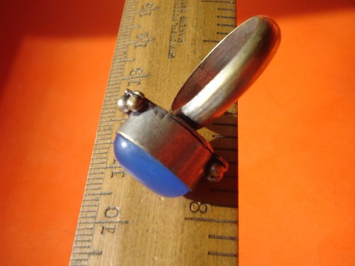 Anello Tuareg Niger BLU inciso a mano agata UKS - Foto 10 di 10