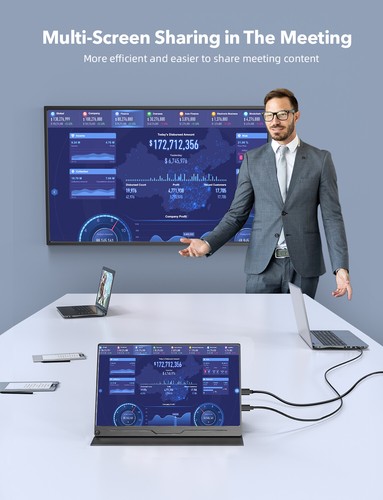 Used | UPERFECT Portable Monitor 15.6" 1080P USB-C HDMI HDR IPS with Smart Case - Picture 6 of 12