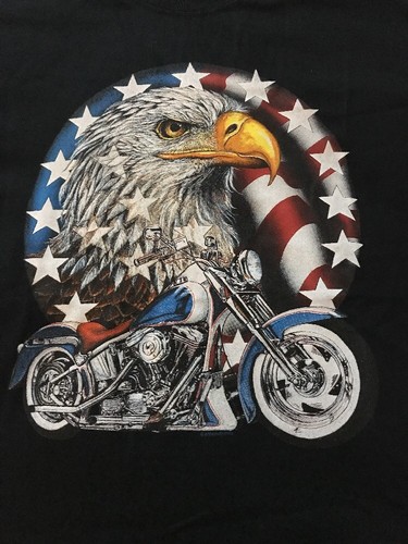 NUEVA Camiseta Para Hombres Manga Corta EE. UU. Águila Patriótica Motociclista Camiseta NEGRA BOGO 50% - Imagen 4 de 14