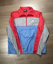 VTG NIKE Mens Jacket Windbreaker Track Navy Tag Colorblock Nylon 90s Y2K Medium