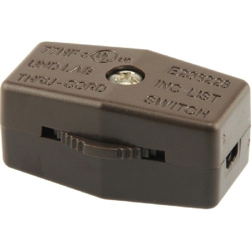 (Lot of 3) SERVALITE 2828-LCBU 884426, LAMP CORD Switch, 6A/120V, 3A/250V, Brown - Picture 4 of 4