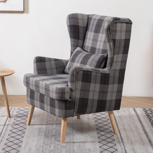 Upholstered Fabric Velvet Tub Armchair Single Leather Sofa Curved/WingBack Chair - Picture 315 of 388