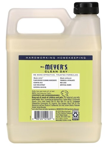 Mrs. Meyer's 12163 33 oz Clean Day Lemon Verbena Hand Soap Refill - Pack of 1 - Picture 2 of 3