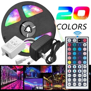 5M-RGB-5050-Waterproof-LED-Strip-light-SMD-44-Key-Remote-12V-US-Power-Full-Kit