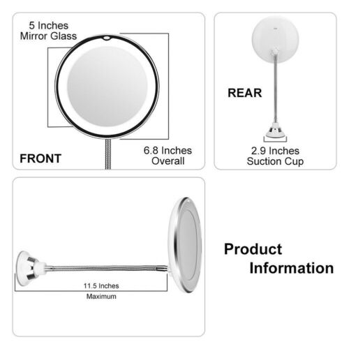 10X Magnifying Makeup Mirror With LED Light Cosmetic 360° Rotation Flexible AU - Picture 8 of 19