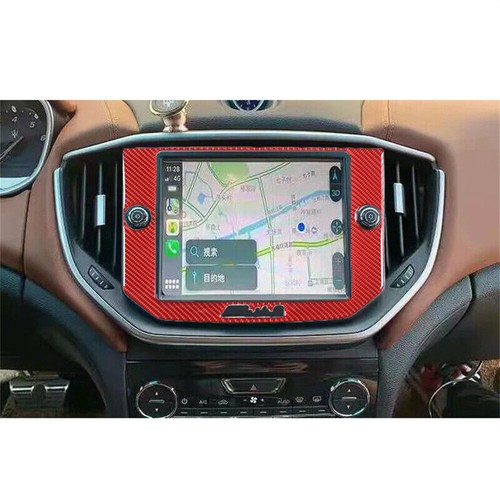 For Maserati Ghibli 2014-2015 Red Carbon Fiber GPS Navigation Screen Panel Cover - Picture 3 of 10