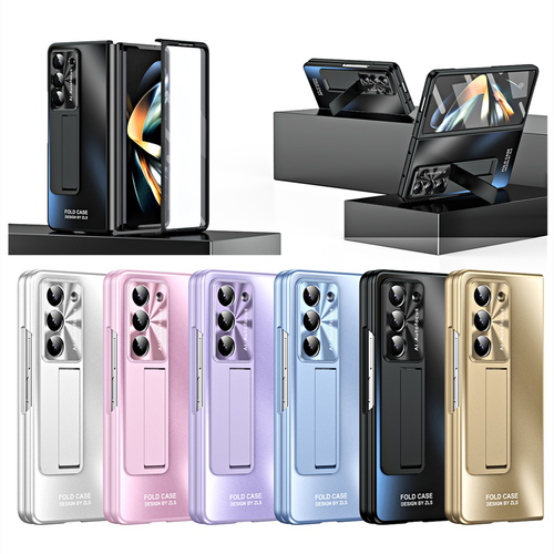 For Samsung Galaxy Z Fold5 Fold 4/3 Metal Full Body Stand Case with Screen Cover