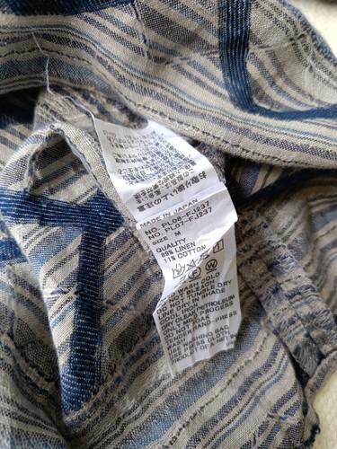 Plantation by Issey Miyake Japan linen cotton 3/4 sleeve mandarin ladies shirt - Picture 13 of 19