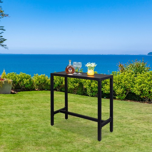 Metall Terrassen Bartisch schmal rechteckig Theke Esstisch für drinnen draußen - Bild 5 von 14