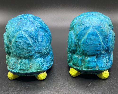 Salero y pimentero tortuga Holt Howard de colección turquesa azul verdoso MCM - Imagen 3 de 6