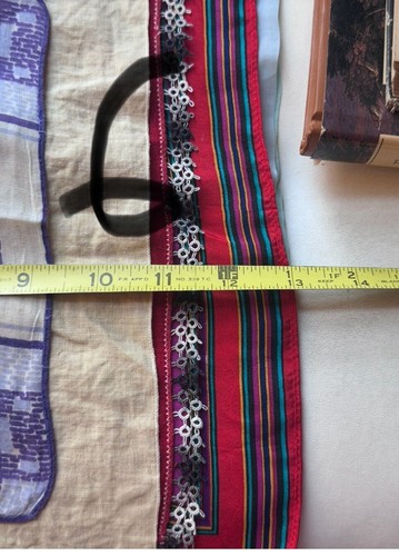 Lot of 6 Vintage silk Cotton different colours Handkerchiefs, - Picture 12 of 12