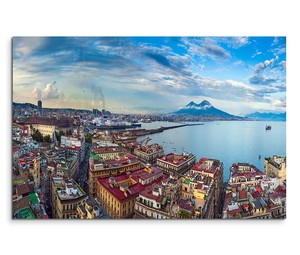 120x80cm Leinwandbild Auf Keilrahmen Panorama Neapel Italien Vulkan Vesuv Ebay
