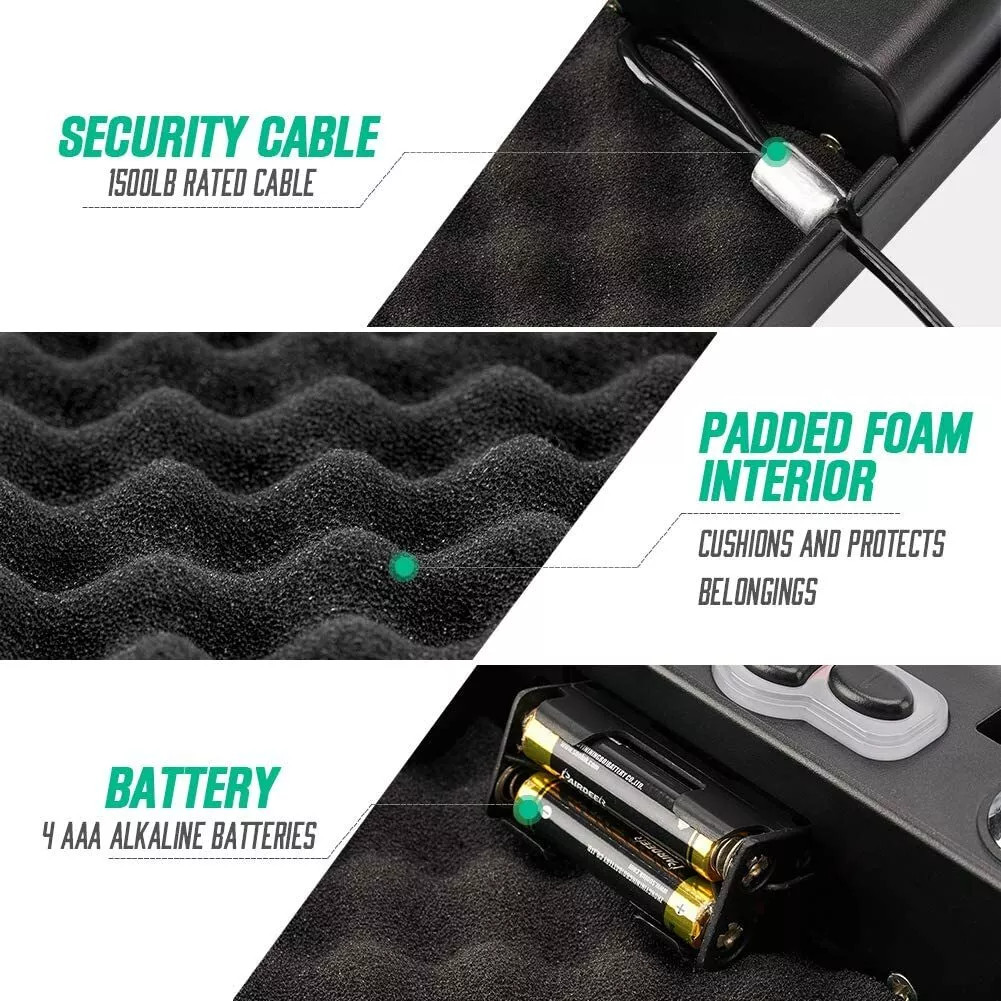 RPNB Gun Safe， Security Safe with LED RFID， Quick Access Safe，OPEN BOX