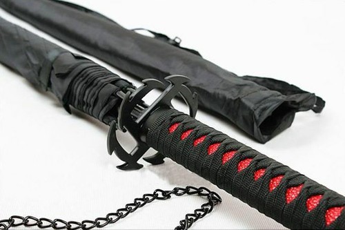 S2712 BLEACH TENSA ZANGETSU MOON CHOPPER BLACK SAMURAI SWORD UMBRELLA BAG 39.5" - 第 2/4 張圖片
