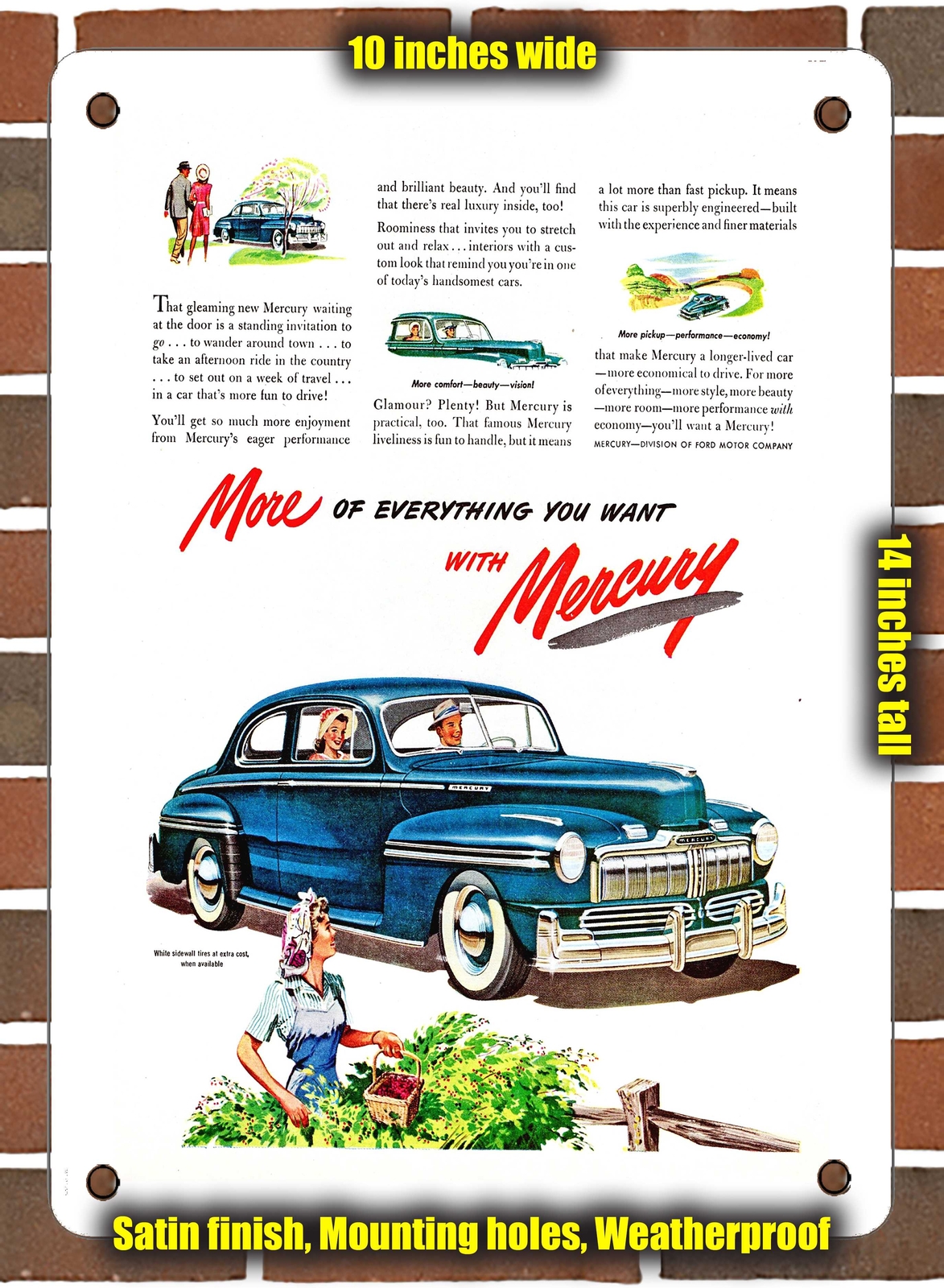 Metal Sign - 1947 Mercury Sedan Coupe More of Everything You Want with Mercury