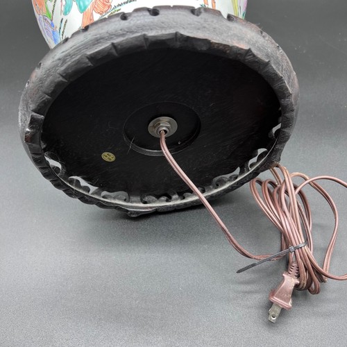 Vtg Chinese Porcelain Ginger Jar Table Lamp - Hand Painted Geisha Scene 30" Tall - Picture 13 of 17