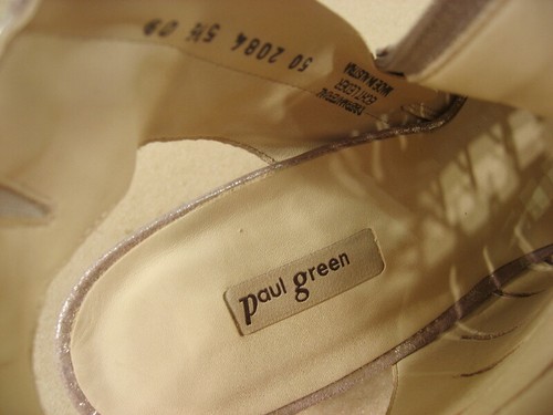 NUEVO PAUL GREEN Cosmo Peep Toe Sandalia de Cuero con Cordones y Cremallera EE. UU. 8 Rubor Metálico - Imagen 11 de 12