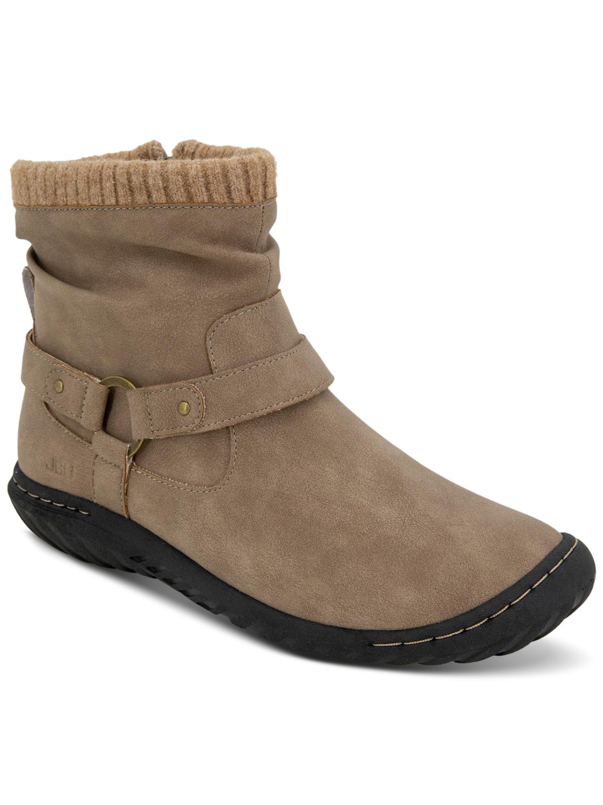 JBU BY JAMBU Womens Taupe Knit- Slouchy Harness-Strap Westwood Booties 8.5 M