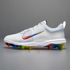 Nike Force Trout 9 Pro MCS Baseball Cleats White Rainbow FB2908-106 Men Size 12