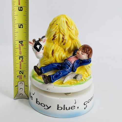 VINTAGE JAPANISCHE KLEINE JUNGE BLAU BLAS DEIN HORN ROTIERENDE KINDERREIM SPIELUHR - Bild 9 von 10