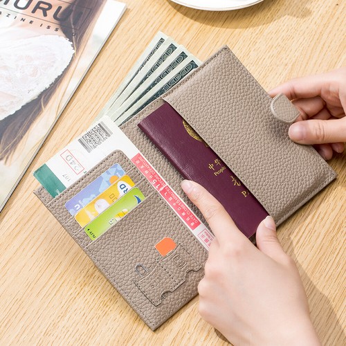 Genuine Leather RFID Passport Holder Cover Case Wallet Travel Document Organizer - Picture 3 of 19