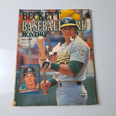 #ad Beckett Baseball Card Monthly Jose Canseco Joe DiMaggio July 1988 $4.49