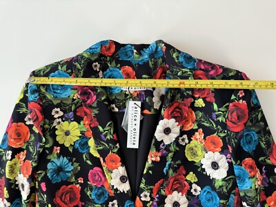 ALICE + OLIVIA NWT $550 Floral Print Fitted Blazer Sz 14 | eBay