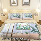 3D Cartoon Window Leaves Plant Green Quilt Cover Set Bedding Sets Pillowcases 64