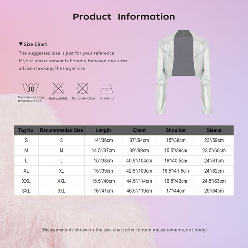 Damenjacke glänzend Oberbekleidung Party Mantel vorne offen Clubwear Erwachsene Streetwear - Bild 20 von 49