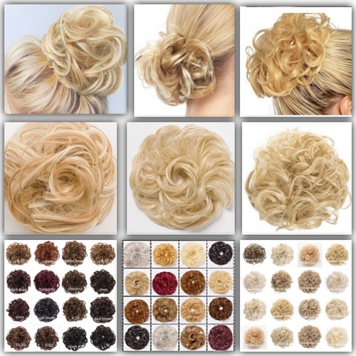Koko Scrunchie Hair Bun Large Small Curly Wavy Messy Hair Updo 30 Natural Shades - Picture 2 of 83