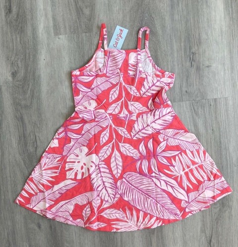 Cat & Jack Girls Coral Sleeveless Print Dress - Small NEW - Picture 3 of 6