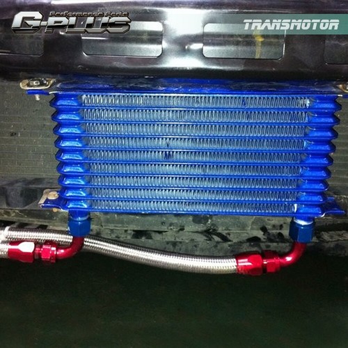 Fit For Universal 10 Row 10AN Engine Oil Cooler Black + Filter Adapter Kit - Foto 5 di 9