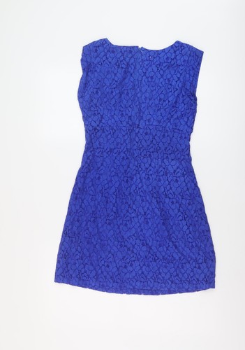 Apricot Womens Blue Cotton A-Line Size 10 Roll Neck Zip - Picture 2 of 10