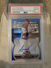 2023 Bowman Chrome Ariel Almonte Blue Refractor 1st Prospect Auto #/150 PSA 10