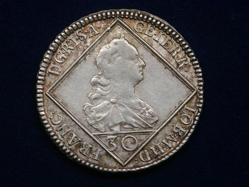 30 Kreuzer 1749 Hall  Franz Stefan - RDR Silber   W/21/1305 - Picture 1 of 2