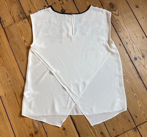 *BNWT* OASIS floral butterfly sheer sleeveless blouse top 10 split back RRP £35 - Picture 9 of 12