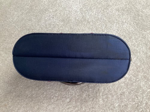 Valerie Stevens Pretty Blue Embroidered Snap Top Evening Hand Bag Wth Long Strap - Picture 9 of 13