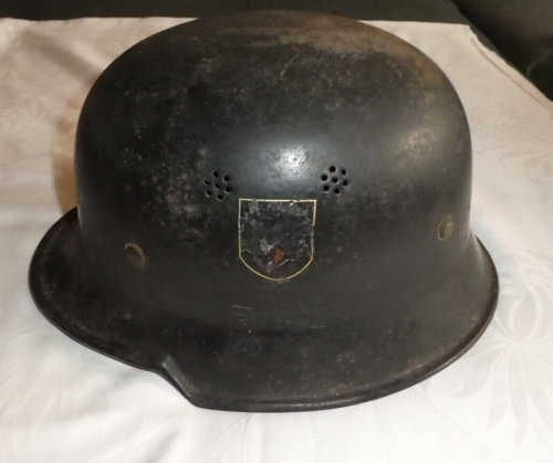 Original Militär 2WK WW2 Wehrmacht - Feuerwehrlöschpolizei Stahlhelm Größe 58