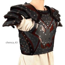 New Medieval Rivet PU Leather Splicing Chest Armor Vest Cosplay Knight Costumes