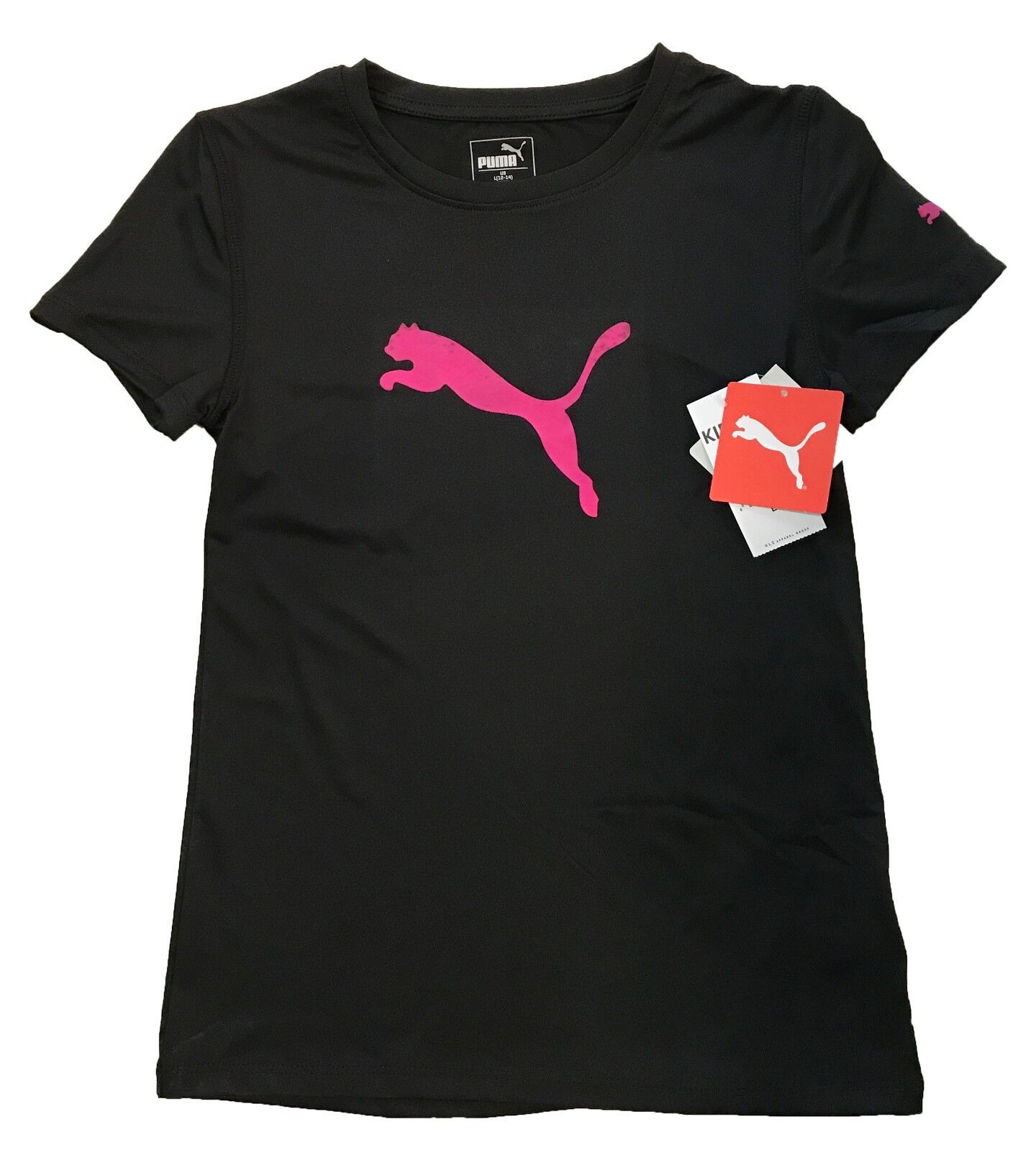 Puma Brand KIDS Girl\'s PUMA Logo Short Sleeve Crew Neck Sport T-Shirt | eBay