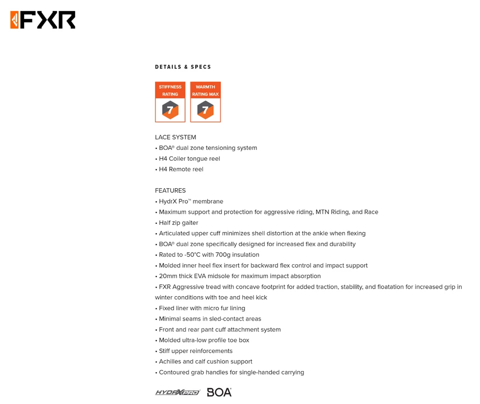 OFERTA - BOTAS DE MOTO DE NIEVE FXR ELEVATION DUAL BOA, NEGRAS, PARA HOMBRE TALLA 12 / EURO 46 Foto 3 de 4