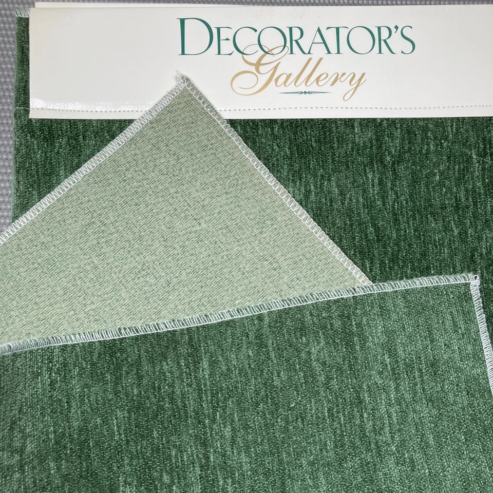 Muestra de tela de tapicería de galería decoradores panel de 26" mezcla de algodón felpa verde Foto 3 de 4