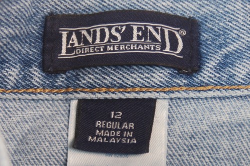 Lands' End Women's 12 (30W,30L,12"Rise) Relaxed Tapered Denim Jeans #U183 - Picture 2 of 4