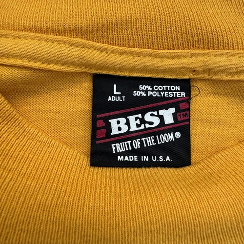 VTG American Cowboy Shirt Adult Large Yellow Graphic Print "A Dying Breed" 90s - Picture 4 of 8