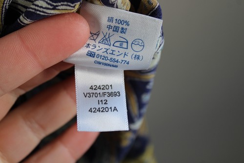 Lands' End 14 Blue Yellow Paisley Floral 100% Silk Pleat Front Top - Picture 10 of 10