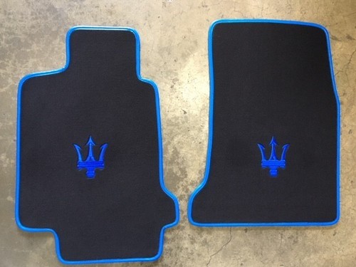 2007-20 Maserati Granturismo GranCabrio German Velour Custom 2pc Mats Made USA - Picture 10 of 13
