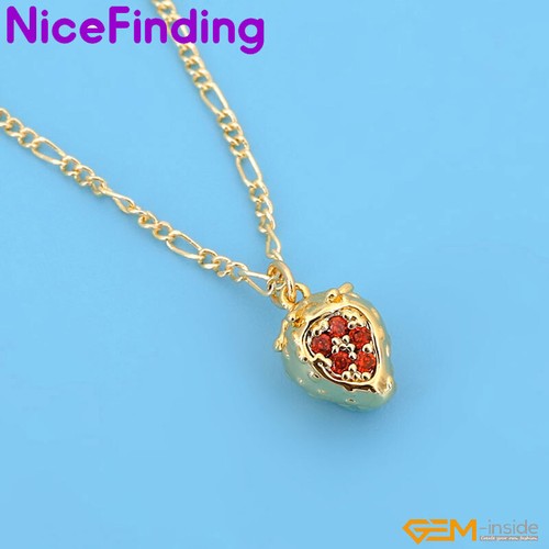 14K Yellow Gold Filled Charm Necklace Princess Fruit Avocados Locket Pendant 18" - Picture 23 of 70
