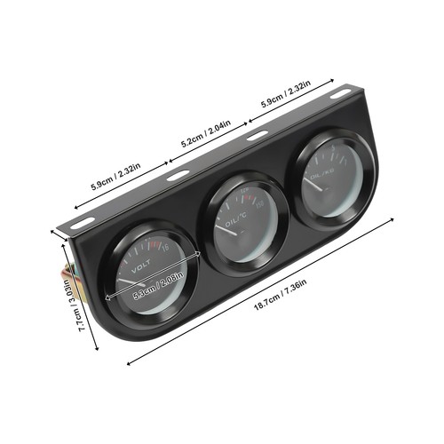 Indicatore pressione olio voltmetro temperatura olio strumenti aggiuntivi sensore 52mm 12V - Foto 2 di 18