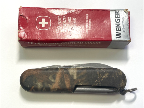 Wenger Highlander Timber Camo Swiss Army Pocket Knife Excellent - Picture 2 of 12