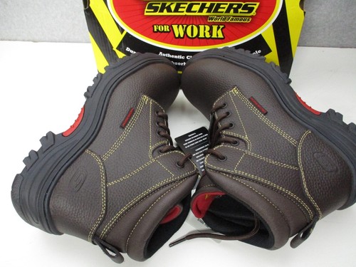 Skechers Burgin Tarlac Steel Toe Work Boots Brown Mens Sz 9 Puncture Resist - Picture 5 of 8
